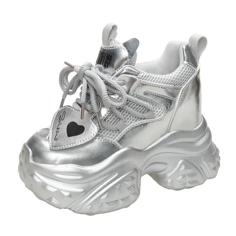 Fashion 10CM Sneakers Women High Platform Shoes Breathable Sports Trainers Casual Thick Bottom Mesh Chunky Sneakers Women Zapatos Mujer