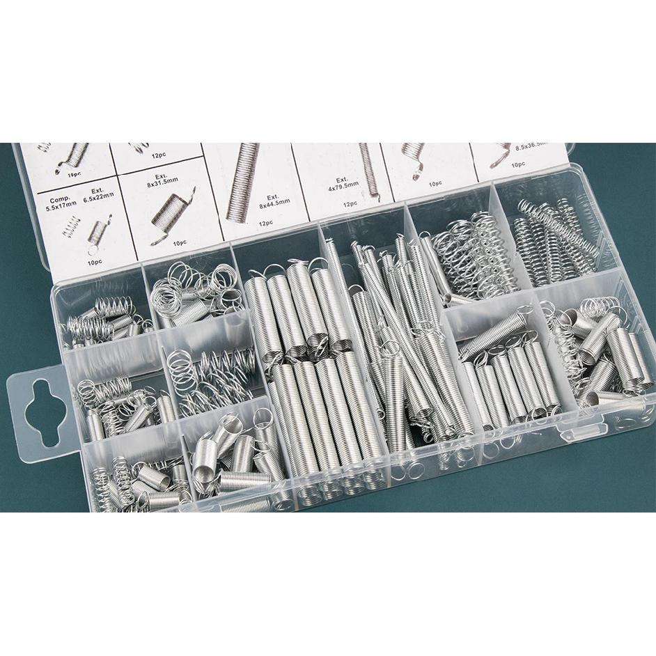 For Home Repairs 200Pcs/set Spring Assortment Kit 20 Sizes Galvanized Steel Compression Springs Mechanical Extension Springs Set