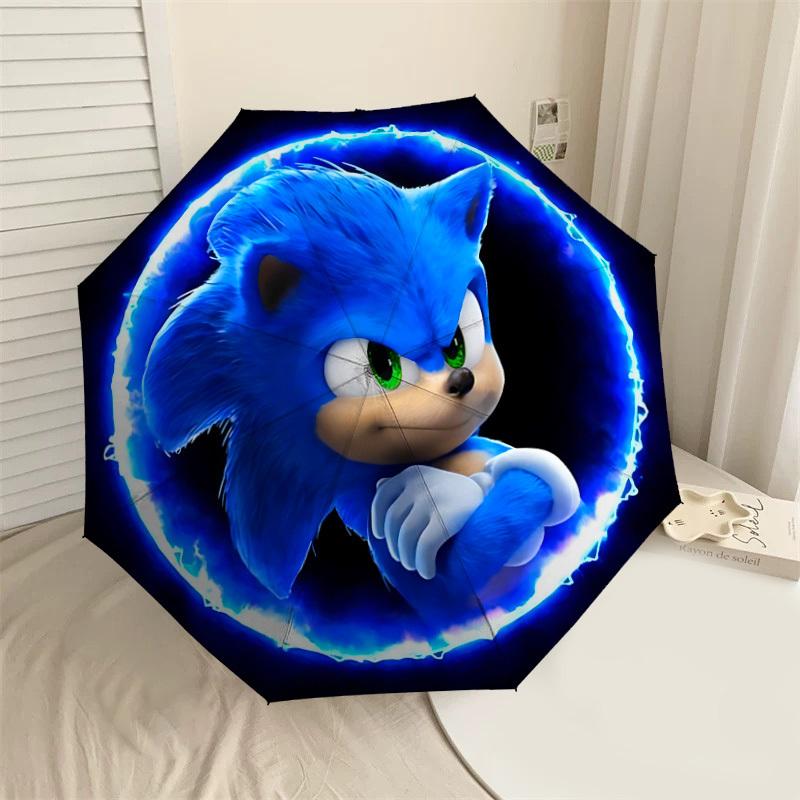 

1PC Sonic The Hedgehog Umbrella-8-Rib Reinforced, Automatic Open, Lightweight & Durable, Cute Fashion Accessory for Outdoor-W9286