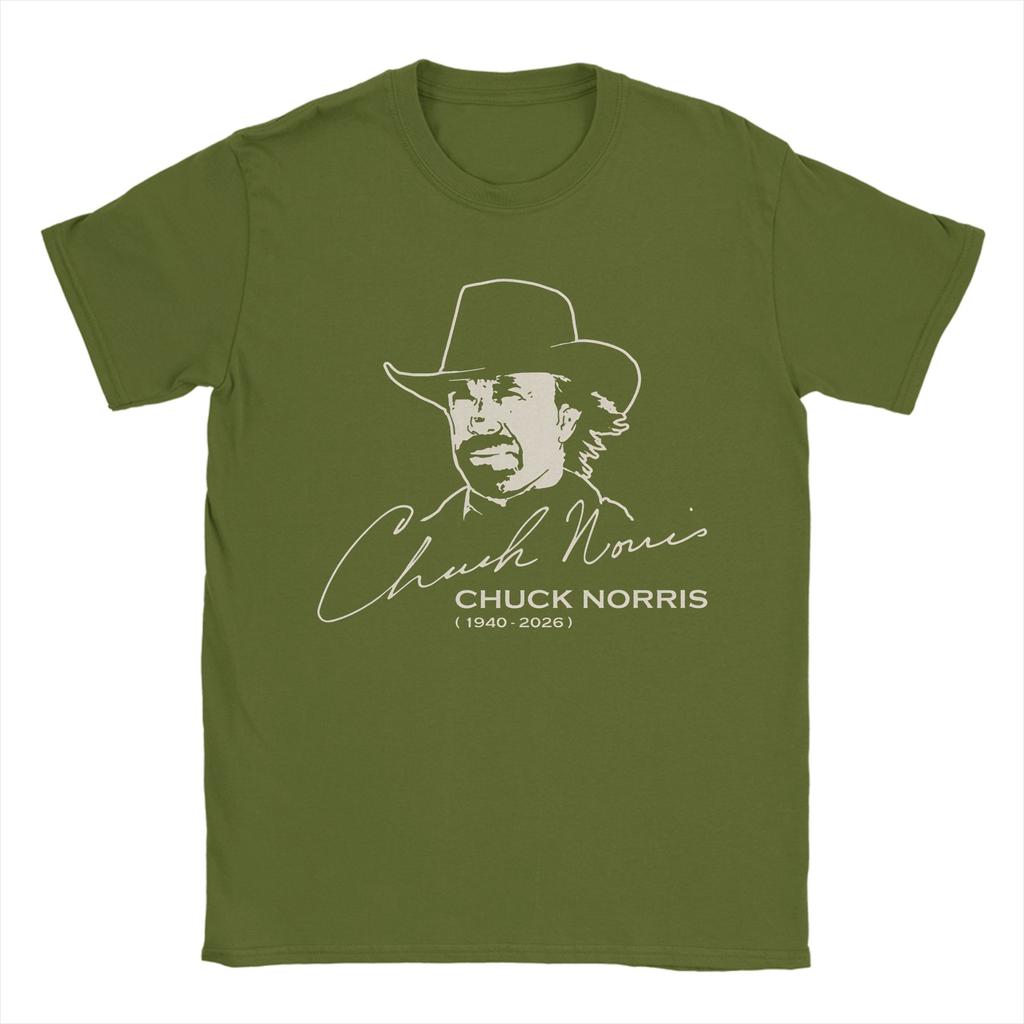 Magliette da uomo RIP Chuck Norris 100% Cotone Top Estive Streetwear Manica Corta Girocollo Divertenti Casual