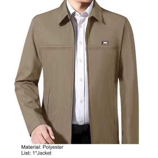 Jacket Casual Turn-down Collar Business Trendy Leisure Men Coat for Strolling