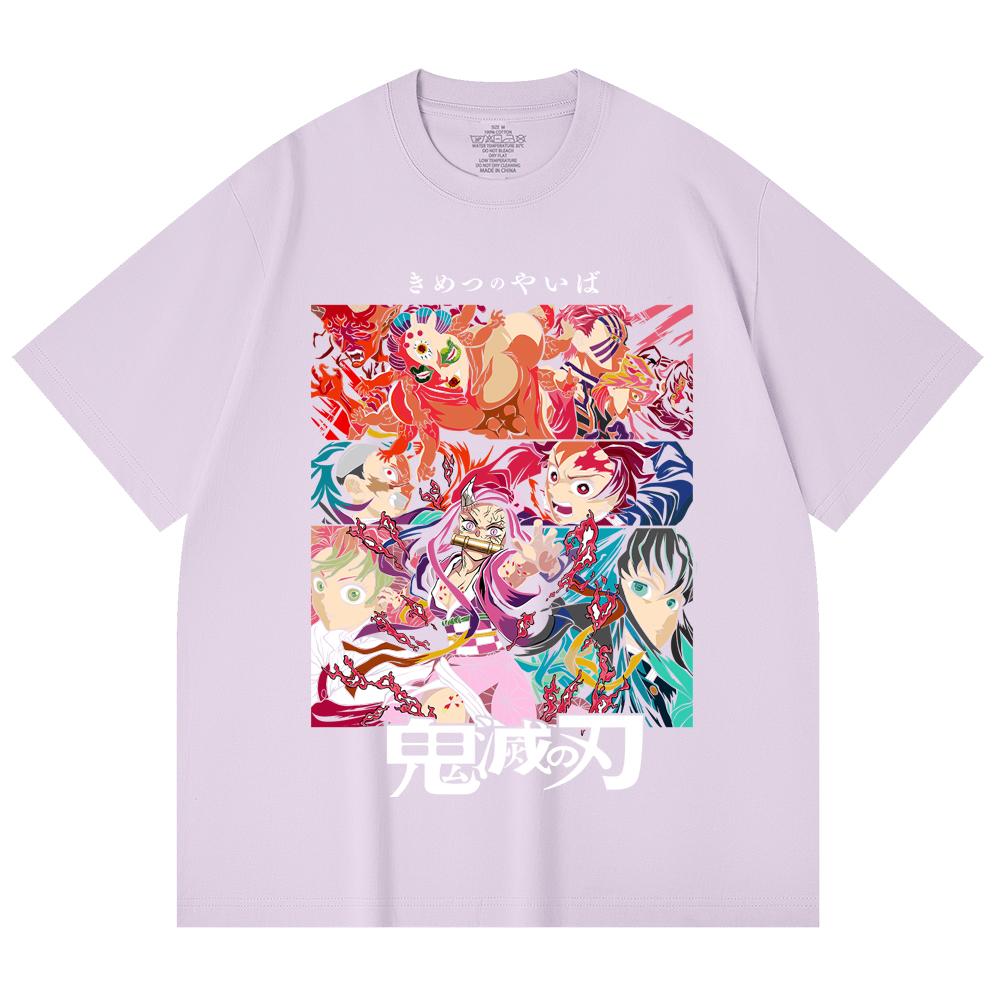 230 Gsm 100% Cotton Demon Slayer V26 Print Unisex Heavy Cotton T Shirt