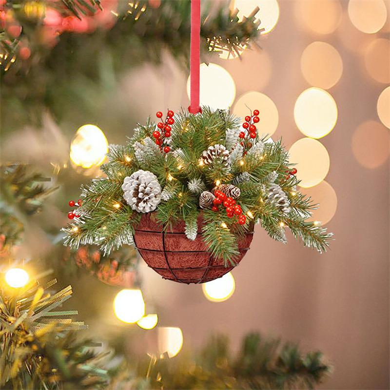 Christmas Holiday Art Wreath Decorative Simulation Door Wreath Christmas Decorations for Window Christmas Pendant