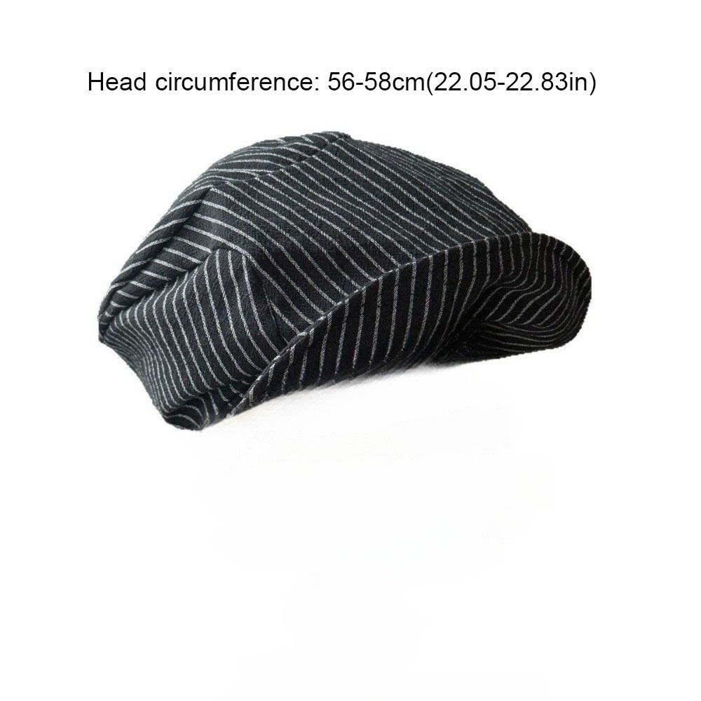 Fashion Cotton and Linen Striped Berets Thin Y2k Octagonal Hat Japanese Newsboy Cap Painter Caps Girl