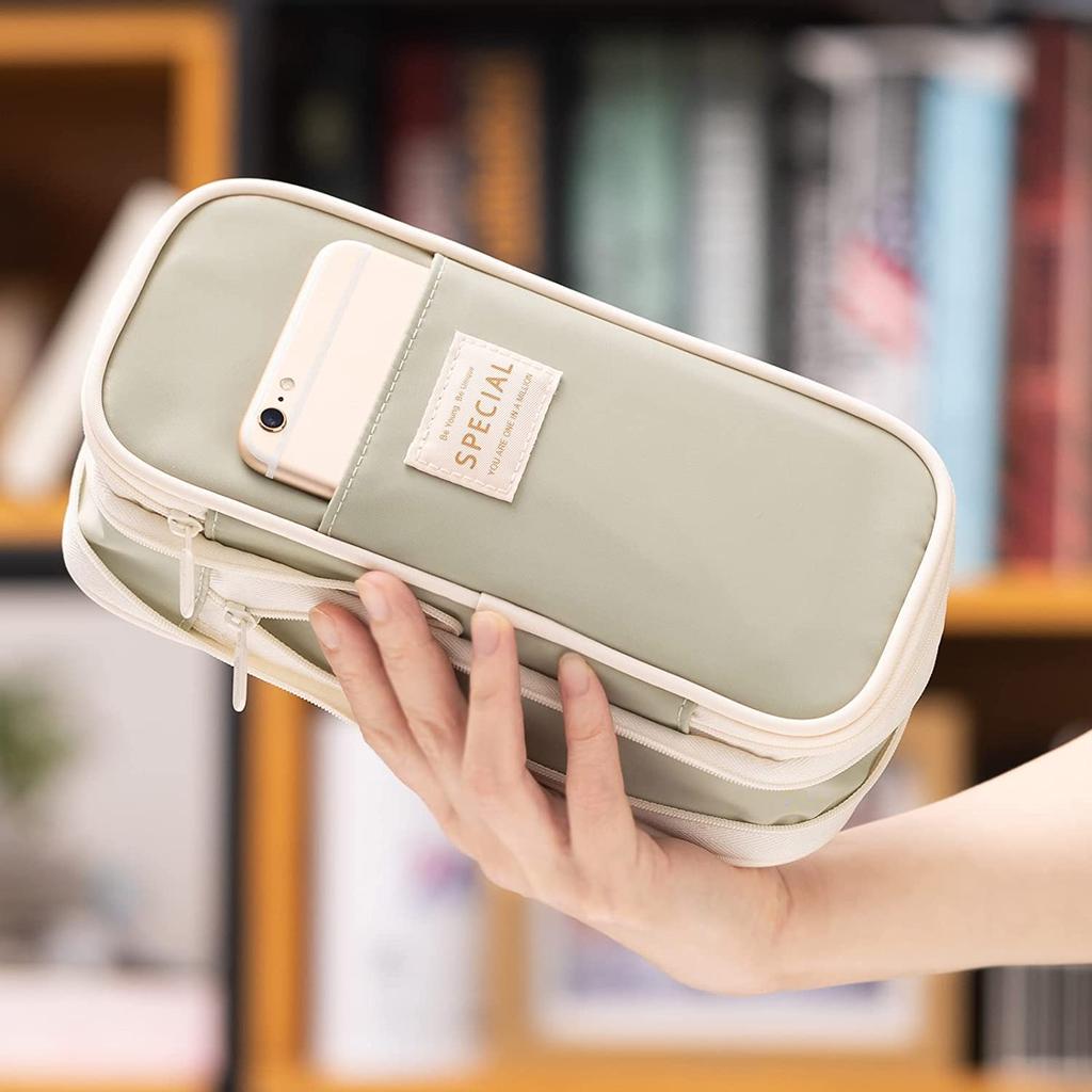 FAISHILAN Large Capacity Pencil Case with Multifunctional Tool Pencil Suitable for Junior High and College Boys and Office and Working Canvas Pencil