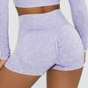 High Waist Elastic Yoga Shorts - Butt-Lifting, Sanded, Solid Color, Summer Activewear