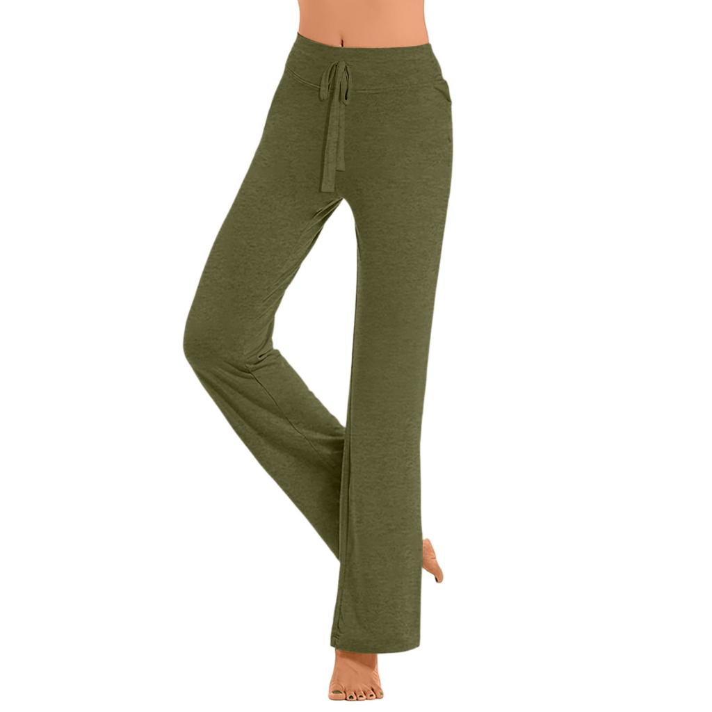 Damen Weitbein-Yogahose High-Waist Sporthose