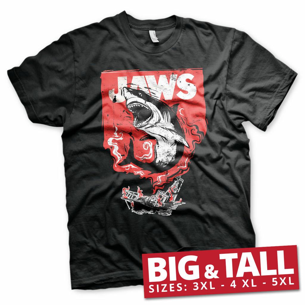 Officially Licensed Jaws Shark Smoke BIG TALL 3XL 4XL 5XL Men's T-Shirt