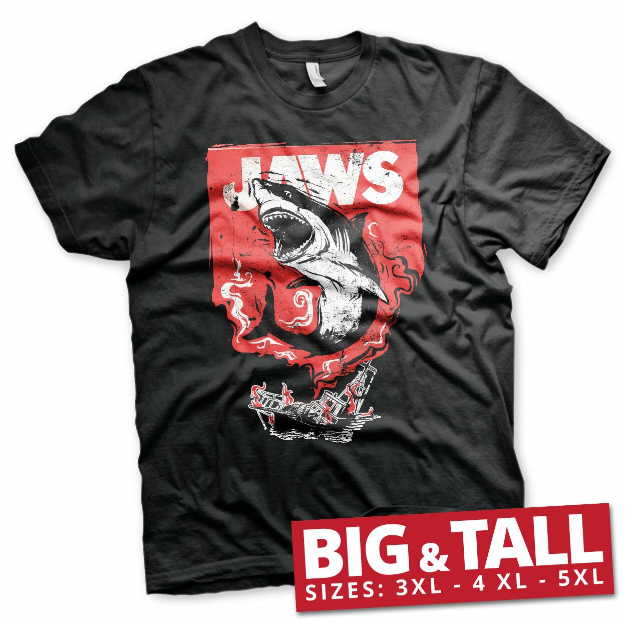 Officially Licensed Jaws Shark Smoke BIG TALL 3XL 4XL 5XL Men s T-Shirt S