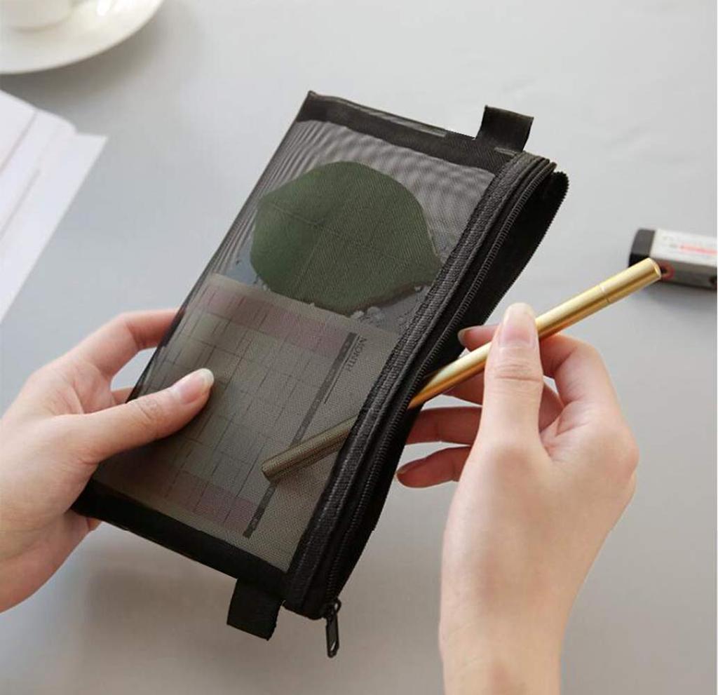 Nekosennin Pencil Mesh Pen Pen Pencil Pen Brand School Small Item Large Set of 4 Case, Case, Holder, Case, Pouch, Name, Entrance, Stationery, Storage,