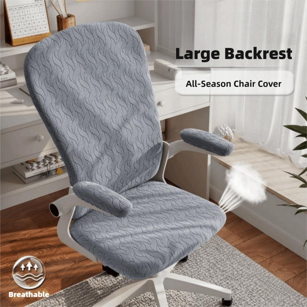 4 Stück/Set Jacquard Bürostuhlbezug Dehnbar Schmutzabweisend Computer-Sesselbezüge Rutschfester Stuhl-Sitzbezug Möbel-Staubschutzhüllen