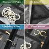 Travel Jewelry Organizer Bag Transparent Zippered Velvet Pouch Earring Ring Necklace Storage Case with Detachable Pages