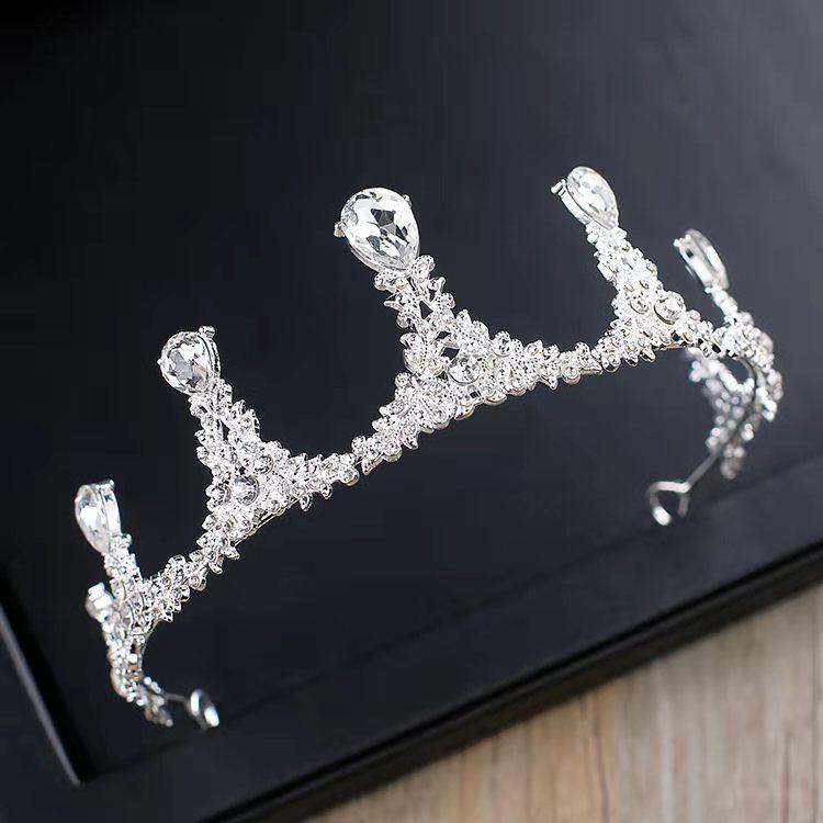 Rhinestone Bridal Jewelry Set: Korean-Style Crown, Necklace & Hair Accessories