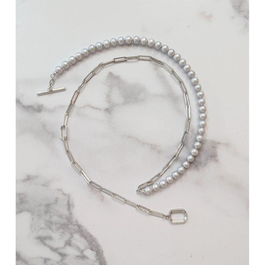 Used Star Jewelry GRAY PEARL LINKS Necklace