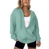 Women's Fashion Casual Solid Color Zipper Jacket Long Sleeve Sweatshirt