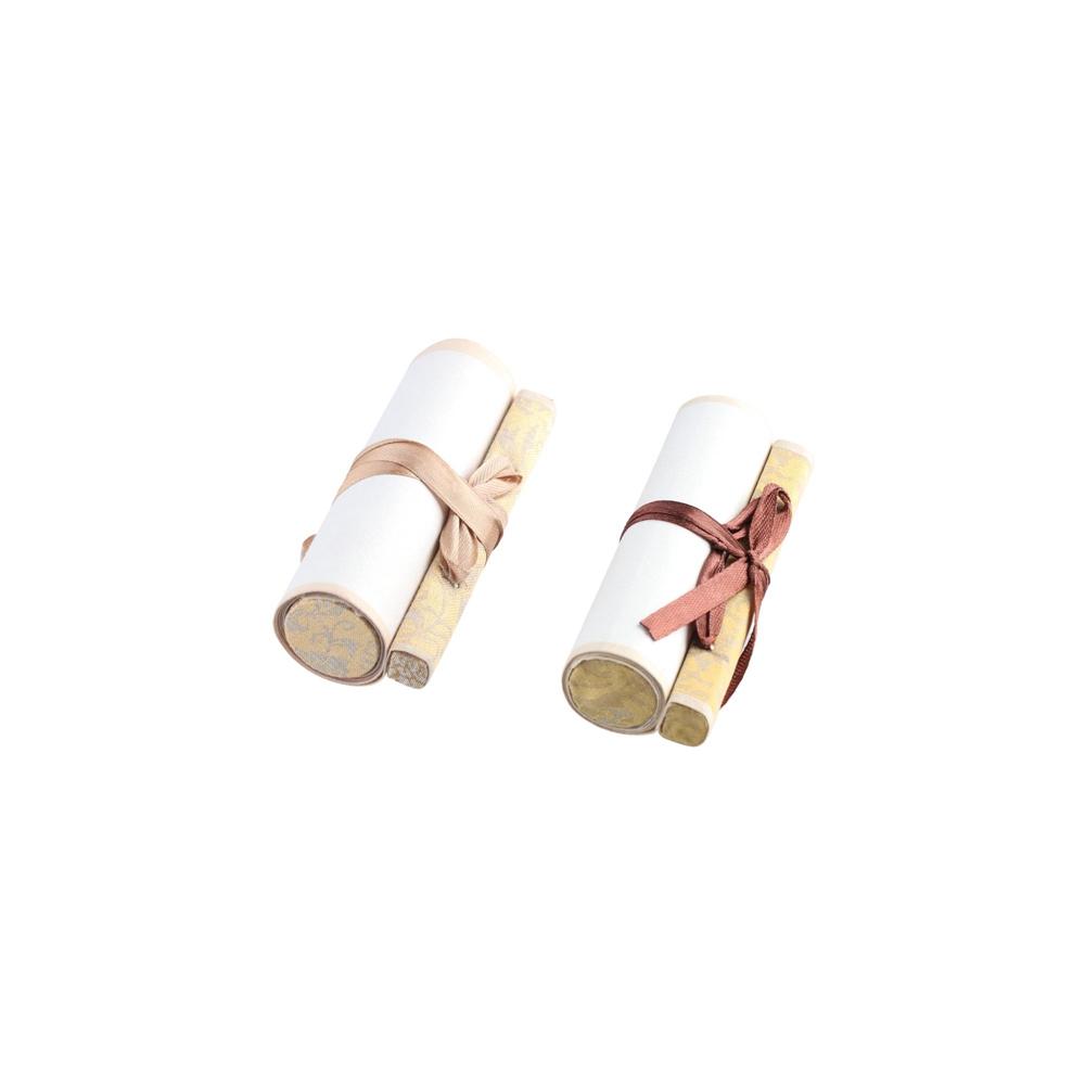 Blank Hanging Scroll Gilded Rice Paper Scroll Painting Drawing Paper Mini Batik Trumpet Scroll