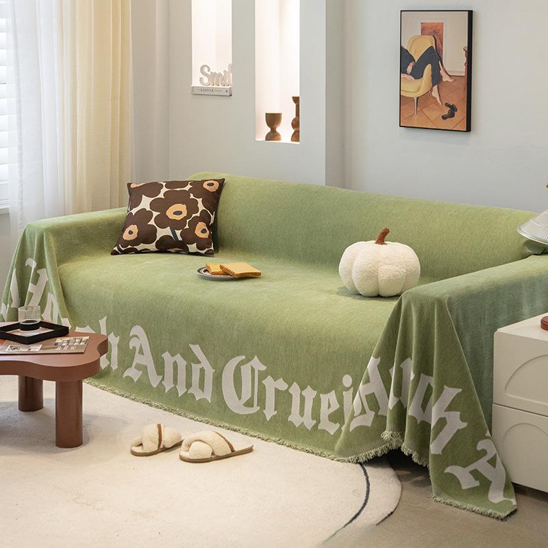 Solid Color Sofa Cover Towel Sofa Transformation Anti-Scratching Sofa Cushion Nordic Modern All-Inclusive Universal Cover Cover Blanket