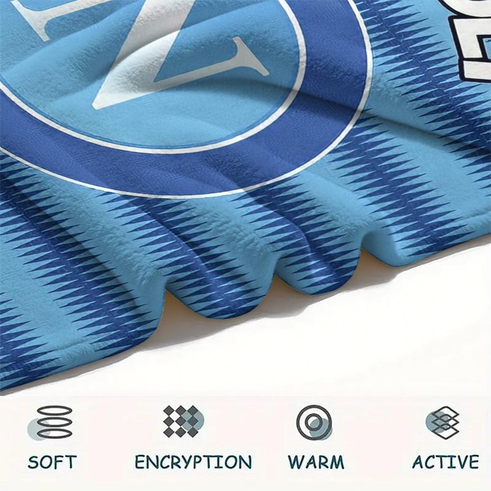 1Pc Napoli FC Print Flannel Blanket High Quality Warm Comfortable Cover for All Seasons Perfect for Gifts Home Decor