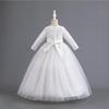 New Girls' Princess Tulle Dress - Puffy, Long, Autumn/Winter Style, Perfect for Evening, Flower Girl, Wedding, or Performance.
