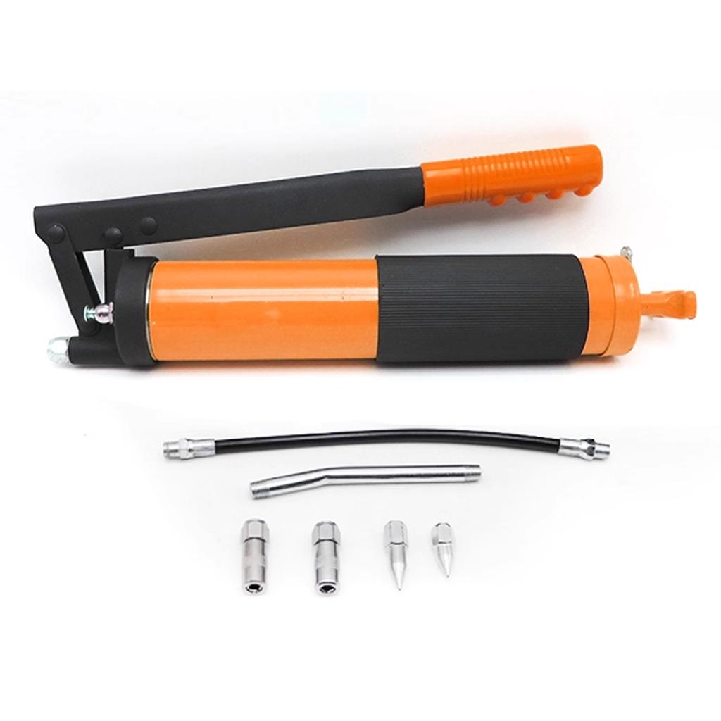 500CC Heavy Duty High Pressure Grease Gun for Truck Excavator, Alloy Manual Lubricator with Zinc Valve for Auto Ship Tractor