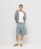 CHAMBROS Wide Non-Faded Single-Pleat Bermuda Denim Half Pants [Light Blue]