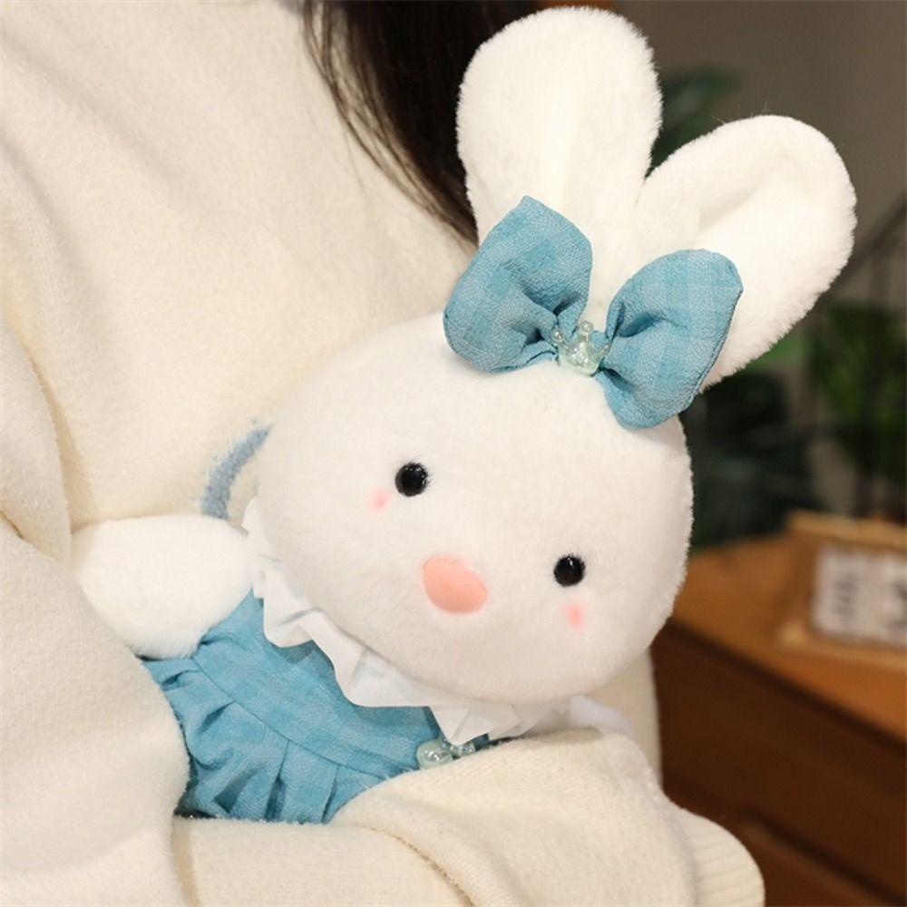 Soft Cartoon Rabbit Plush Toys Wearing Bow Lace Dress Plush Elephant Doll  Gift for Couples