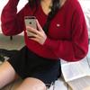 The Pink Cornell V Neck Loose Fit Wappen Basic Knit