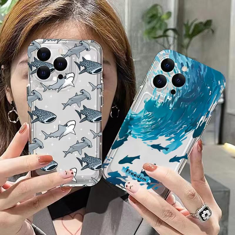 Ocean Animals Shark Dolphin Phone Case For Xiaomi Mi 15 T Pro 14T 13T 12T Mi 17 Pro 15 14 13 12 11 Lite 5G Clear Bumper Cover