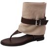 Complex design belt buckle toe cool boots women's new summer trouser boots two sandals