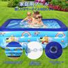 Skycase Large Inflatable Pool, 2.6M, 90x60x22.5 Inches (260x155x55cm), Perfect for Home Use, Kids, and Families, Foldable Rectangular Pool with Three