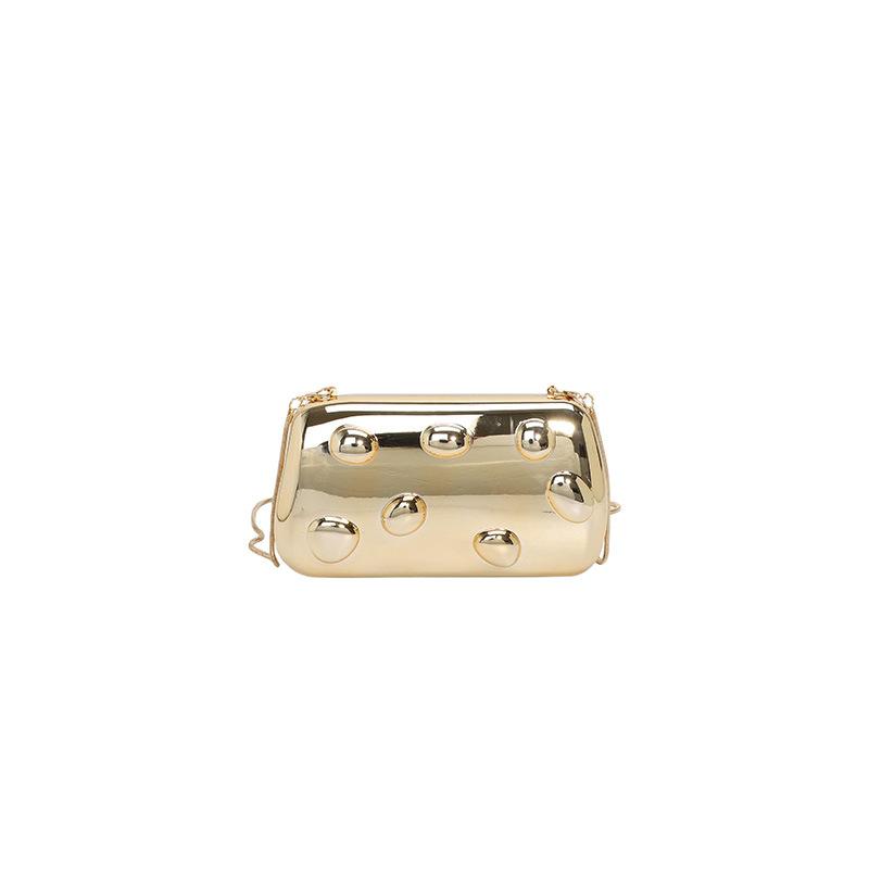 Gold Metal Closure Box Clutch Bag Women Evening Wedding Party Cute Purse Bag Handbags Silver Spring Fashion