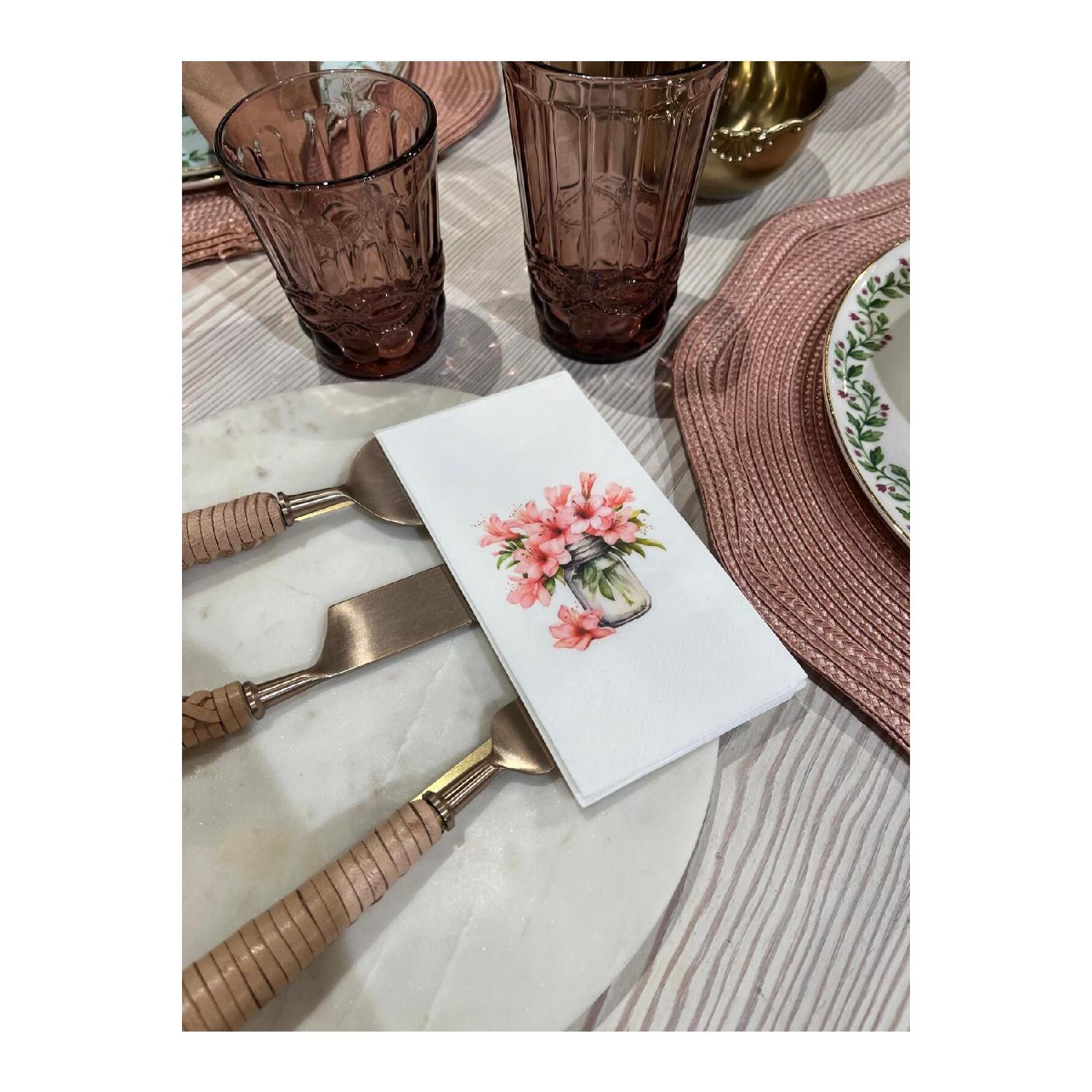 

Pink Lily Flower Printed Presentation Napkin 16pcs