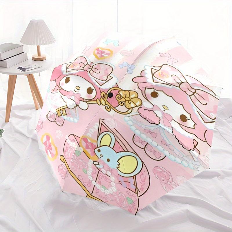 Beautiful My Melody Automatic 3-Fold Umbrella Design, Cute Cartoon Pattern, Portable Outdoor Umbrella, Perfect, Holiday Gift for Disney fans.Y007