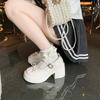 Pearl Belt Platform Mary Jane Shoes Autumn New Bow Thick Heel Single Shoes Women's Versatile Casual Women's Shoes