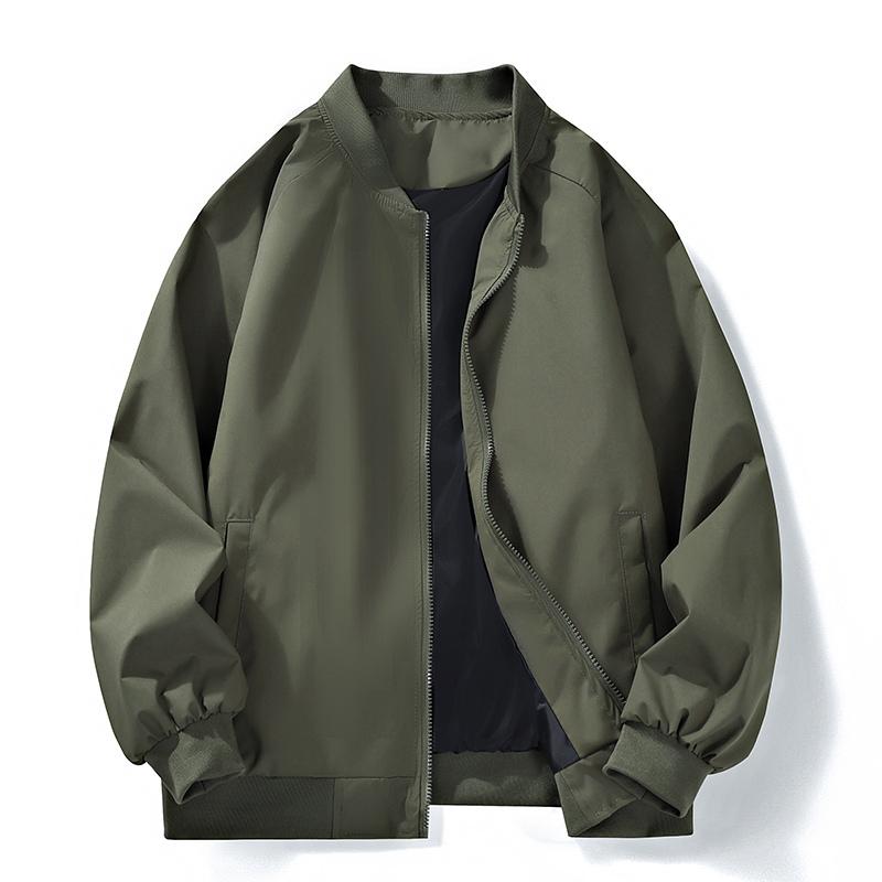 

New Jacket American Top Jacket Retro Jacket Men Solid Color Baseball Uniform Pilot Jacket 4XL