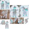 Adorabile Set di 3 Pezzi per Neonato e Bambino Maschio Cervo T-shirt Pantaloni Cappello