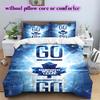 Ice Hockey Logo Pattern Bedding Quilt Set Quilt Cover Pillowcase Home Decoration Birthday Gift (1*duvet cover+ 2*pillowcase, without core)