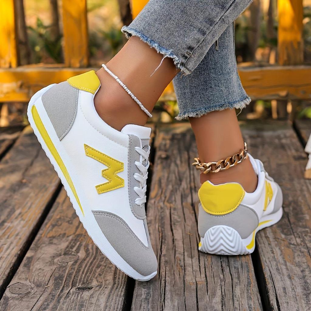 Zapatillas Deportivas Casuales Ligeras para Mujer, Zapatillas para Correr con Suela de EVA, con Cordones, Diseño de Corte Bajo, Adecuadas para Todas las Estaciones