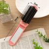 BEPAN Portable Folding Hair Comb Smooth Hair Cute Cartoon Print Air Cushion Combs 2 in 1 Integrated Comb and Mirror  Massage Comb