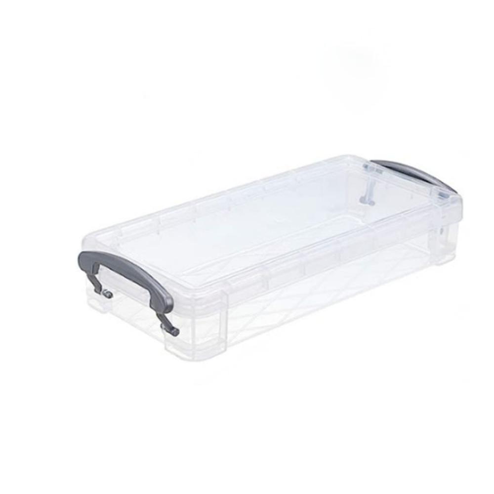 Simple Transparent Pencil Case Plastic Multi Functional Sketch Art Box Large Capacity Double Ear Buckle Storage Box ID Card