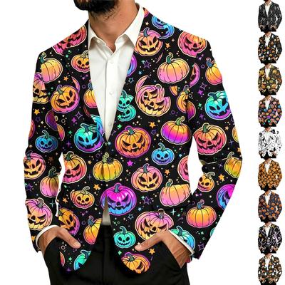 Pánský manšestrový sportovní kabát s halloweenským potiskem, Business Casual