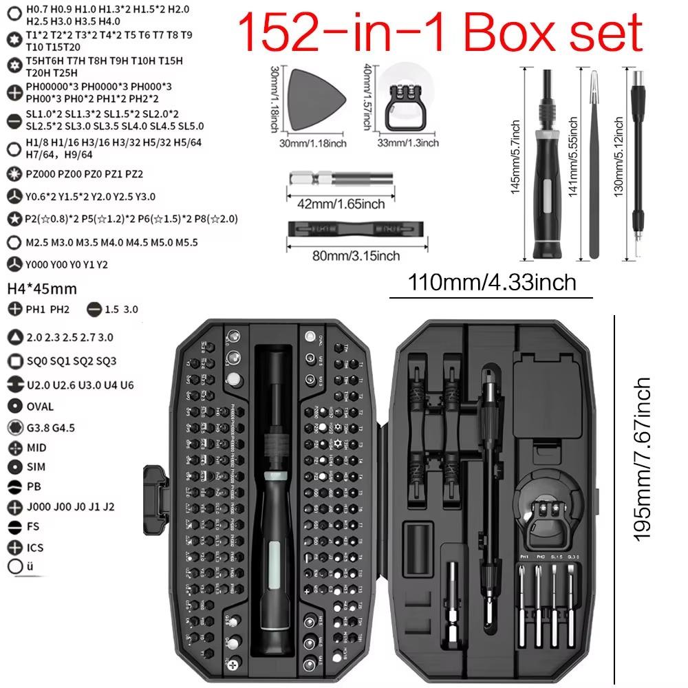 152 in1 Multi-function Precision Screwdriver Tool Set Glasses Watch Computer Mobile Phone Disassembly Repair Screwdriver