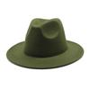 Retro Wool Woolen Solid Color Big-Brimmed Jazz Hat, Outdoor Travel And Leisure Versatile Women'S Warm Jazz Hat