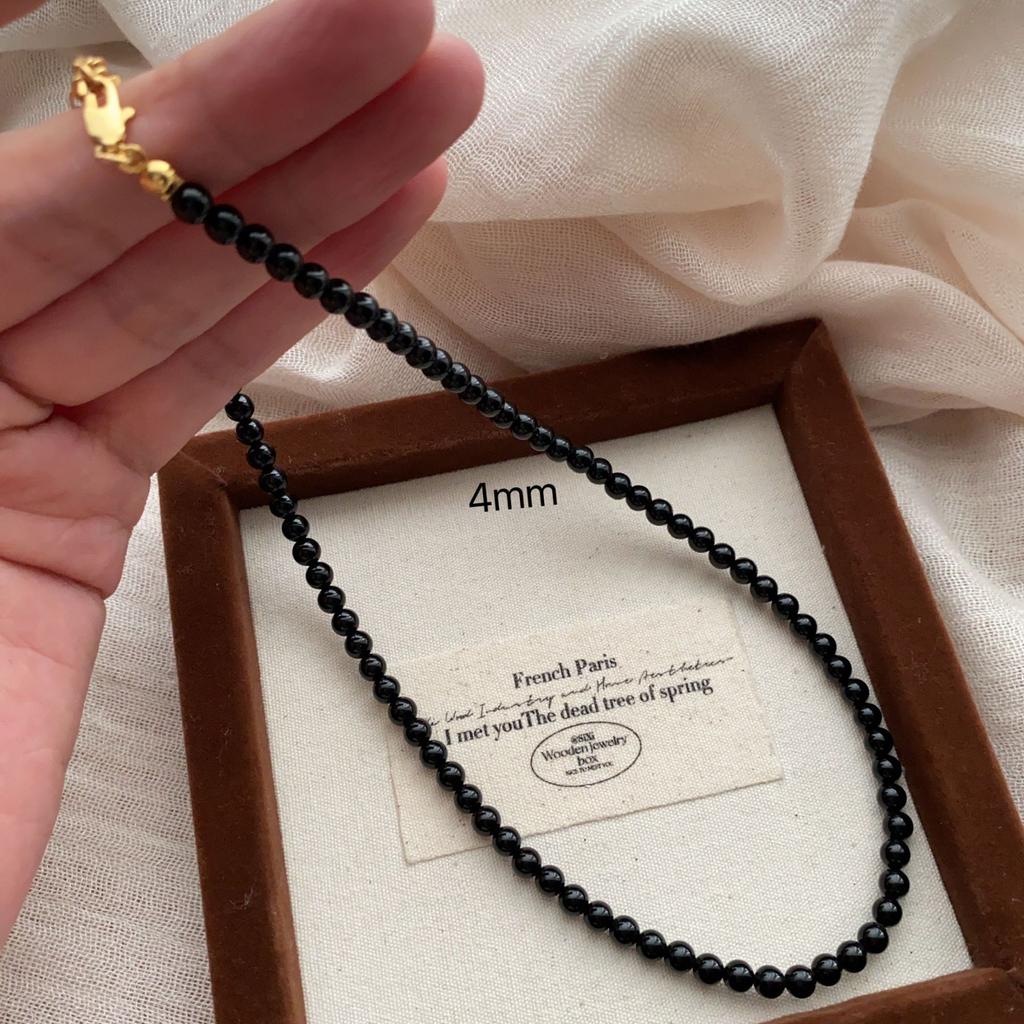New Chinese retro agate necklace temperament simple necklace collarbone chain agate beaded premium