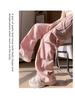 Women's Quick-Dry Pink Parachute Overalls - High-Waisted, Wide-Leg Casual Sports Pants for Spring/Summer 2024