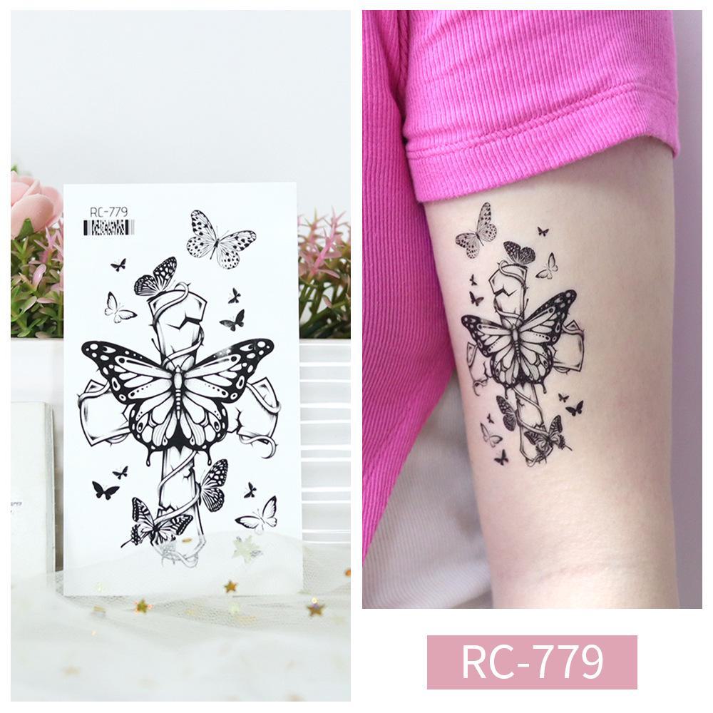 Butterfly Tattoo Stickers: Small, Fresh, Waterproof, Retro Black & White, Temporary Hand Designs