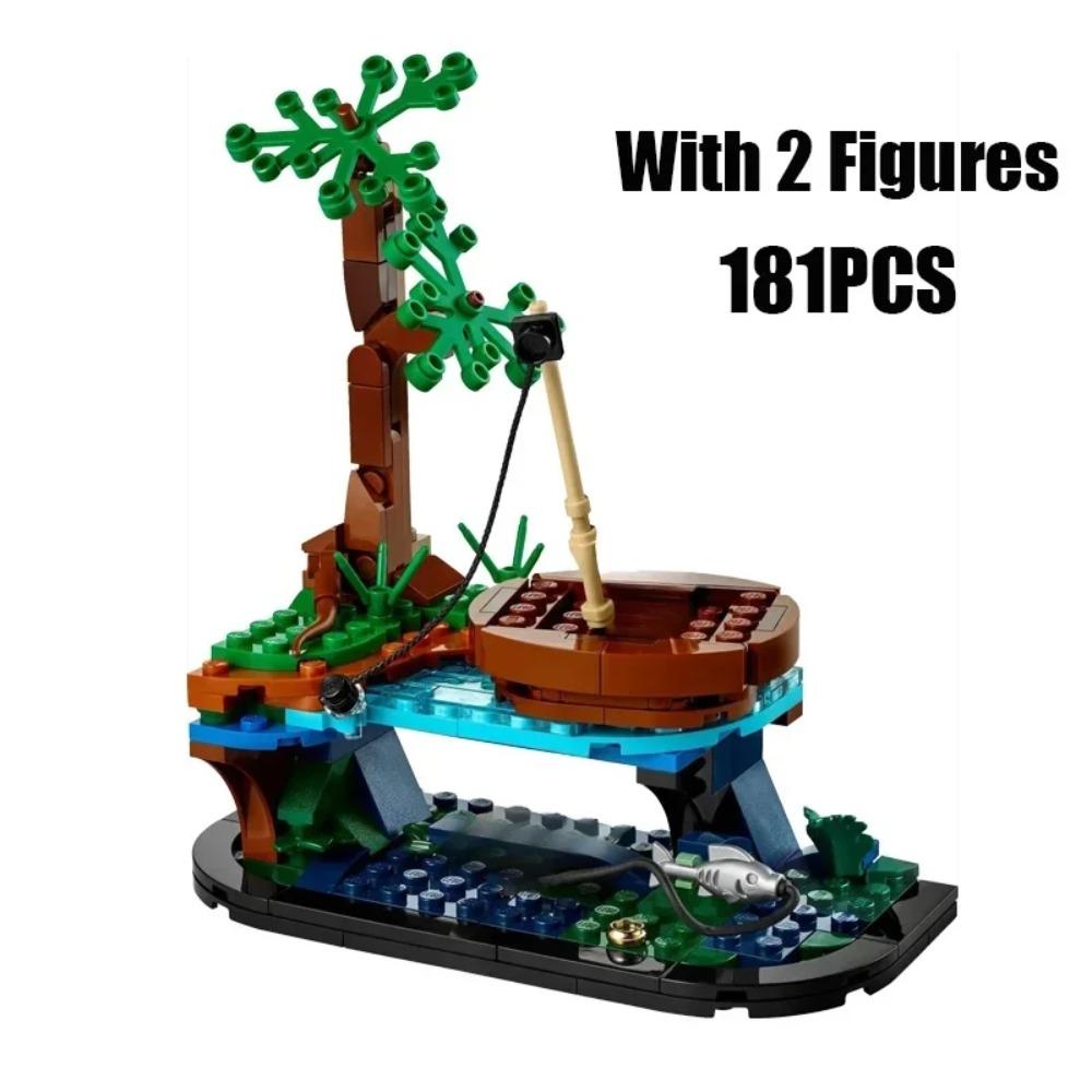 

New MOC Fishing Hut Model Building Blocks Decoration for Children Boys and Girls Festival Gift