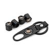 Tappo Valvola Pneumatico Auto Coprivalvola Stelo Ruota con Portachiavi Chiave per Cadillac XT5 XTS CTS BLS SLS DTS SRX Escalade Tiburon Deville