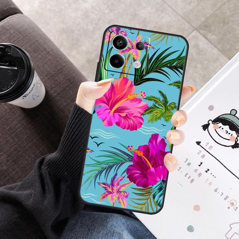 Tropical aloha Hibiscus  pattern Cover For Xiaomi Redmi Note 14 13 10 11 12 15 Pro Plus Case For Redmi 15 15C 14C 10C 12C 13C