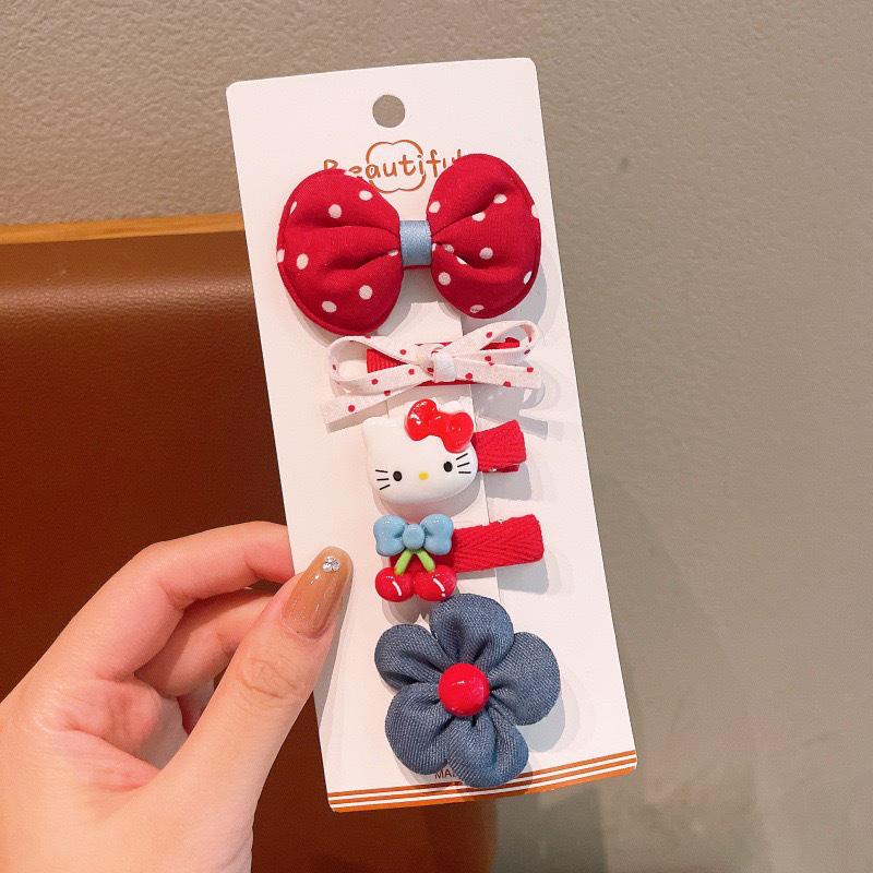 Kids' Cartoon Girl Hair Clips – Cute Handmade KT Bangs Headwear & Accessories